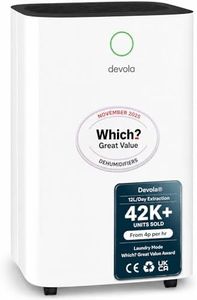 Devola 12L/day Low Energy Dehumidifier, Quiet & Energy Efficient (costs less than 5p per hour) Dehumidifiers for Home, Laundry Drying Dehumidifier, Dust Filter -WHICH? GREAT VALUE AWARD