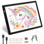 KEIWRLIGHT A4 Light Board for Tracing Pad - USB Powered Ultra-Thin Lightbox Adjustable Brightness Stepless Light Table, A4 Light Box for Diamond Painting Sketching Tattoo Accessories for Art Kid