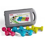 York Fitness Vinyl Dipped Dumbbell 10 KG Set with Case