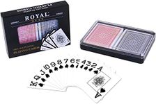 2-Decks Royal Poker Size Large (Jumbo) Index 100% Plastic Playing Cards Set in Plastic Case