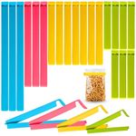 Pack of 20 - Sturdy Food Bag Clips for Sealing all sort of Unfinished Food bags - 4 Assorted Sizes & 5 Colors - Keep Food Packets Tightly Sealed, Fresh, Air & moisture-proof (Presented in Ziplock Bag)