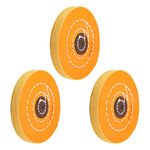 Utoolmart 4 Inch Cotton Buffing Wheel Polishing for Bench Grinder Tool 4 mm Arbor Hole 3 pcs