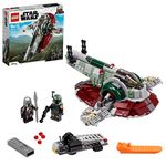 LEGO Star Wars Boba Fett’s Starship 75312 Building Kit; Awesome Building Toy for Kids, Featuring Boba Fett and The Mandalorian Minifigures with Weapons, Plus a Carbonite Brick (593 Pieces)