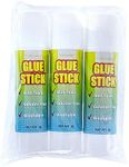 Craft County Washable Clear Glue Sticks – Ideal for Paper, Photos, and Fabrics – 3 Glue Sticks (1 Pack)