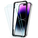 CZARTECH [Pack Of 2 Tempered Glass Screen Guard For Iphone 14 Pro Max With With Cleaning Kit. For Cellphone
