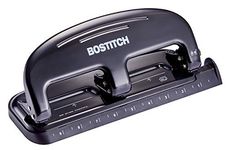 Bostitch Office EZ Squeeze 20 Sheet Standard 3 Hole Punch, Metal Construction, Silver/Black (HP20)