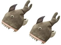 QuickDraw 2 x Adults Shark Bite Hats Novelty Jaws Fish Costume Fancy Dress Party Hat Accessory, Grey