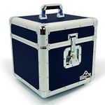Gorilla 12" LP Vinyl Record Storage Box Flight Case Blue Holds 100pcs
