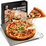 Doppio Living Pizza Steel for Oven | Made in USA | 16" x 14.25" | Pre-Seasoned Baking Steel for Bread, Pizza, Sourdough & More | Premium Quality Crust at Home | Use in Oven, Grill, BBQ |