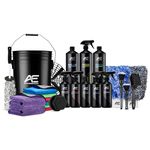 Auto Essentials 24 Piece Car Detailing Cleaning Kit, Exterior, Interior, Finishing, Bucket & Accessories