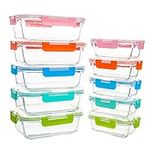 YARYOUNG 10 Pack Glass Food Storage