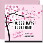 Funny 29th Anniversary Card for Wife or Husband - 10592 Days Together - I Love You Gifts, Happy 29th Wedding Anniversary Cards for Partner, 145mm x 145mm Greeting Cards for Twenty-Ninth Anniversaries