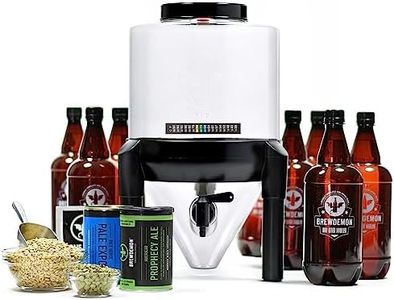 BrewDemon Premium Beer Making Kit with Bottles - Our Patented Conical Fermenter Eliminates Sediment and Makes Great Tasting Beer at Home - Includes our 2 Gal. American Ale Recipe