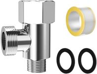 3/8” Bidet T-Valve, 3/8” x 3/8” x 1/2” Metal T-Valve for Toilet Water Tank Connector