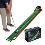 Perfect Practice Compact Golf Putting Mat with Ball Return - 8ft Portable Practice Putting Green - Training Aid for Indoor, Outdoor Golf Practice at Home, Office, Backyard - Golfing Gifts for Men
