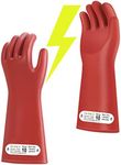 Coolneon High Voltage Gloves, 12kVAC/22kVDC, 1 Pair, Red, Size 10, Rubber, Not for Dexterous Work, Bulky