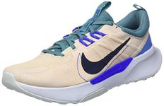 Nike Mens Juniper Trail 2 NN-SANDDRIFT/Obsidian-Mineral TEAL-DM0822-100-6UK, Running