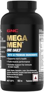 GNC Mega Men One Daily Multivitamin | 60 Tablets | 32 Premium Ingredients | Promotes Men's Well-Being | Supports Muscle Function | Boosts Immunity | Improves Memory & Focus | Formulated In USA