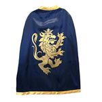 Liontouch - Noble Knight Cape, Blue | Medieval Pretend Play Toy Cloak For Children With Golden Lion Decoration | Dress Up, Fancy Dresses, Cosplay & Royal Knight Costume Accessory For Boys