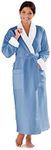 Women's Microfiber Robe by BOCA TERRY - Luxury Hotel Bathrobe, Long Spa Robes for Women - Generous Sizing, Wedgewood, Large