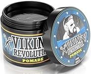 Pomade for Men 4oz - Firm Strong Hold & High Shine for Classic Styling - Water Based & Easy to Wash Out by Viking Revolution (Firm, 1 Pack)