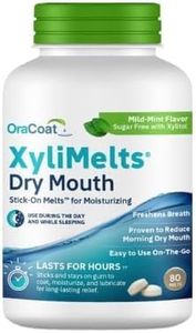 OraCoat XyliMelts Dry Mouth Relief Discs – Xylitol –Oral Adhering Discs for Day & Night Use – ARTG Listed – Non-Acidic, Time-Release Formula 1 Bottle (80, Mild-Mint Flavor)