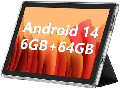 Android Tablet, 10.1 inch Android 14 Tablets 6GB RAM 64GB ROM 1TB Expand, 1280x800 IPS HD Touchscreen,6000mAh Battery, Bluetooth, Dual Camera, GMS, WiFi (Black)
