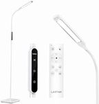 Lastar LED Floor Lamp, Reading Standing Lamps with Remote and Touch Control for Living Room, Bedroom, Office with 4 Color Temperature & 4 Brightness Levels, 60 min Timer & Memory Function (White)