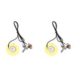 2PCS 50mm Metal Pickup Piezo Transducer Prewired Amplifier Pick Up for Acoustic Guitar Ukulele