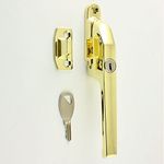 Chivrose Ltd Modern Contemporary Design Lockable Casement Window Fastener 124mm (Polished Brass)