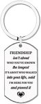 Friendship Keyring Friends Gifts for Women Girls Stainless Steel Friend Birthday Christmas Keychain, Silver, s