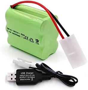 Gecoty® 7.2 V Battery, 2400 mAh Ni-MH Battery Pack, Rechargeable AA RC Car Battery, with USB Charging Cable, KET 2P Plug for Remote Controlled Trucks, Diggers, Lighting, Power Tools