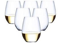 Oojami 36 Count Stemless Unbreakable Crystal Clear Disposable Plastic Wine Glasses - 10 ounces