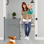 SPY KIDS Retractable Baby Gate(Up Graded) - Mesh Safety Gate for Babies & Pets | 2-in-1 (Drill & No Drill) Wide 140 cm | 86 cm Height | Ideal for Doorways, Stairs, Hallways | Indoor/Outdoor | Grey