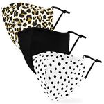 Weddingstar 3 Pack Adult Washable Cloth Face Mask Reusable and Adjustable with Filter Pocket - Animal Print