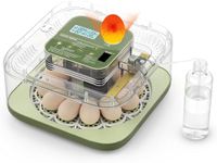 GQF Incubator for Hatching Eggs-Eggs Capacity System, Auto Egg Turner & New Auto Precision Humidity Control Reserve System, 360° Clear Viewing for Chicken, Duck and Quail (Green) (Square) (Square)