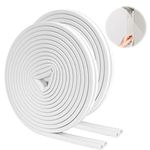 Weather Stripping D-Type Door Seal Strip, 33Feet (10M) Door Soundproofing Door Noise Block, Collision Avoidance Corner Protector Foam Weather Strip for Door and Window By SUNMON (White)