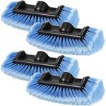 Vesici 4 Pieces Car Wash Brush Head with Soft Detailing Bristle Flow Thru Car Cleaning Brush Exterior Car Wash Equipment for Auto Truck RV Boat Camper Washing, 10 Inch (Blue)