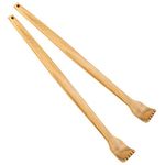 Winkwinky 2 Pcs Wooden Back Scratchers, Manual Back Massager with Long Handle, Back Scratcher for Body Relaxation and Massage(15.6in+15.2in)