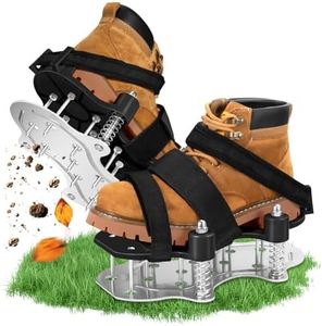 MAGTSMEI Lawn Aerator Shoes for Grass.Metal Bottom Double Layer Soil Yard Aerator Lawn Tool,Lawn Spike Shoes for Patio Garden Manual Air Aeration Tool for Lawn