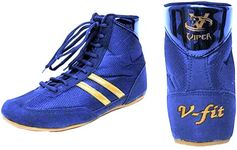 VIPER V_FIT Boxing Boots Mens Boys Girls Boxing Footwear Boxing Shoes (Blue) (Numeric_9)