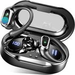 Wireless Earbuds, 2025 Bluetooth 5.4 Headphones Sport, Bluetooth Earbuds with ENC Noise Canceling Mic, 50H Stereo Wireless Headphones IP7 Waterproof with Earhooks, Dual LED Display for Workout/Running