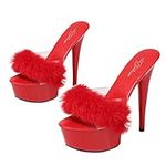 Holibanna 1pair Super High Heels High Heels Shoes High Heel Pumps Heels for Women Open Toe High Walking Sandals Women Womens Platform High Heel Women Heels Upper: Pvc Fluffy Miss