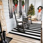 Seavish Black and White Striped Rug, 5x7 ft Living Room Rugs Farmhouse Cotton Woven Washable Area Rug Indoor Outdoor Patio Rugs Large Modern Floor Carpet Area Rug for Entryway Porch Dining Room