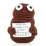 Runmeihe Funny Positive Poo, Mini Cute Wool Knitting Doll with Positivity Card, Soft Novelty Good Luck Gifts Charm Encourage Women Kids Students Exams for Birthday Gifts Home Office Party Decorations