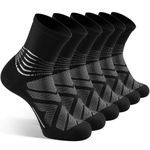 IRAMY Compression Ankle Support Socks Men Running Women Trainer Wicking Plantar Fasciitis Relief Hiking Crew Socks 3 Pairs Black L