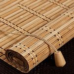 Natural Bamboo Roller Blinds,Retro Bamboo Blinds,Roman Blinds,Blackout Roller Blinds,Sun Shade Curtain,Anti-UV Dustproof Decorative Curtain,for Indoor/Outdoor/Garden,Customizable (100x120cm/39x47in)