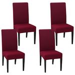 Kivors Chair Covers Universal Removable Washable Stretch Slipcovers Chairs 4/6 Pieces Chair Protective Cover Chair Covers for Dining Room, Hotel, Banquet, Ceremony (4, Solid Red)