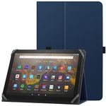 HoYiXi Universal Case for 9-10.1 inch Tablet Fire HD 10 2021/2023 & Fire HD 10 Plus 2021/2023 with Stand Folio and Hand Strap Protective Cover for 9"-10.1" Samsung Lenovo Android Tablet - Navy