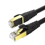 KASIMO CAT 8 Ethernet Cable 15M Round Network Internet Ethernet LAN Cable,High Speed 40Gbps 2000Mhz SFTP LAN Wires Internet Patch Cable with RJ45 Gold Plated Connector for Switch/Router/Modem